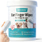 MEDUWEDU Ear Cleaner Finger Wipes 60 Counts, Dog Ear Cleaner, Grooming Kit Care for Dogs and Cats, Soft & Easy Otic Cleaning Pads, Remove Wax, Dirt & Stop Smelly, Itchy, Non-Irritating, Coconut Scent