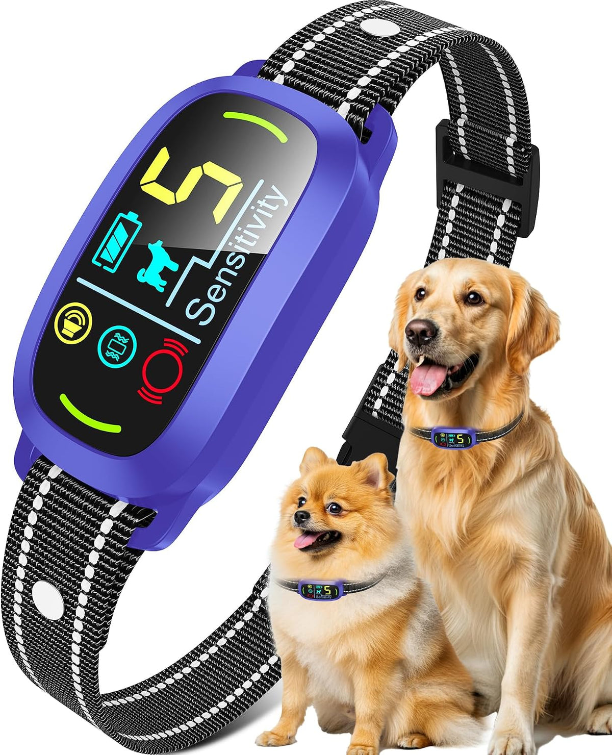 Bark Collar for Small Medium Large Dogs with 5 Training Modes, Black