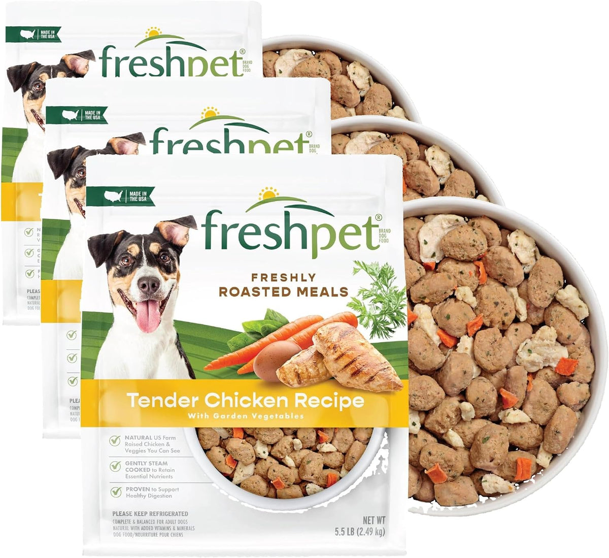 Freshpet Dog Food, Roasted Meals, Tender Chicken Recipe, 1.75 Lb