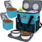 BAGLHER Dog Travel Bag, Airline Approved Pet Tote Organizer with Multi-Function Pockets, 2 X Food Storage Containers and 2 X Collapsible Bowls, Perfect Weekend Pet Travel Set for Dog, Cat Black