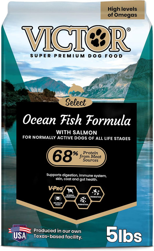 VICTOR Select Dry Dog Food - Ocean Fish Formula with Salmon Kibble, 40 lb