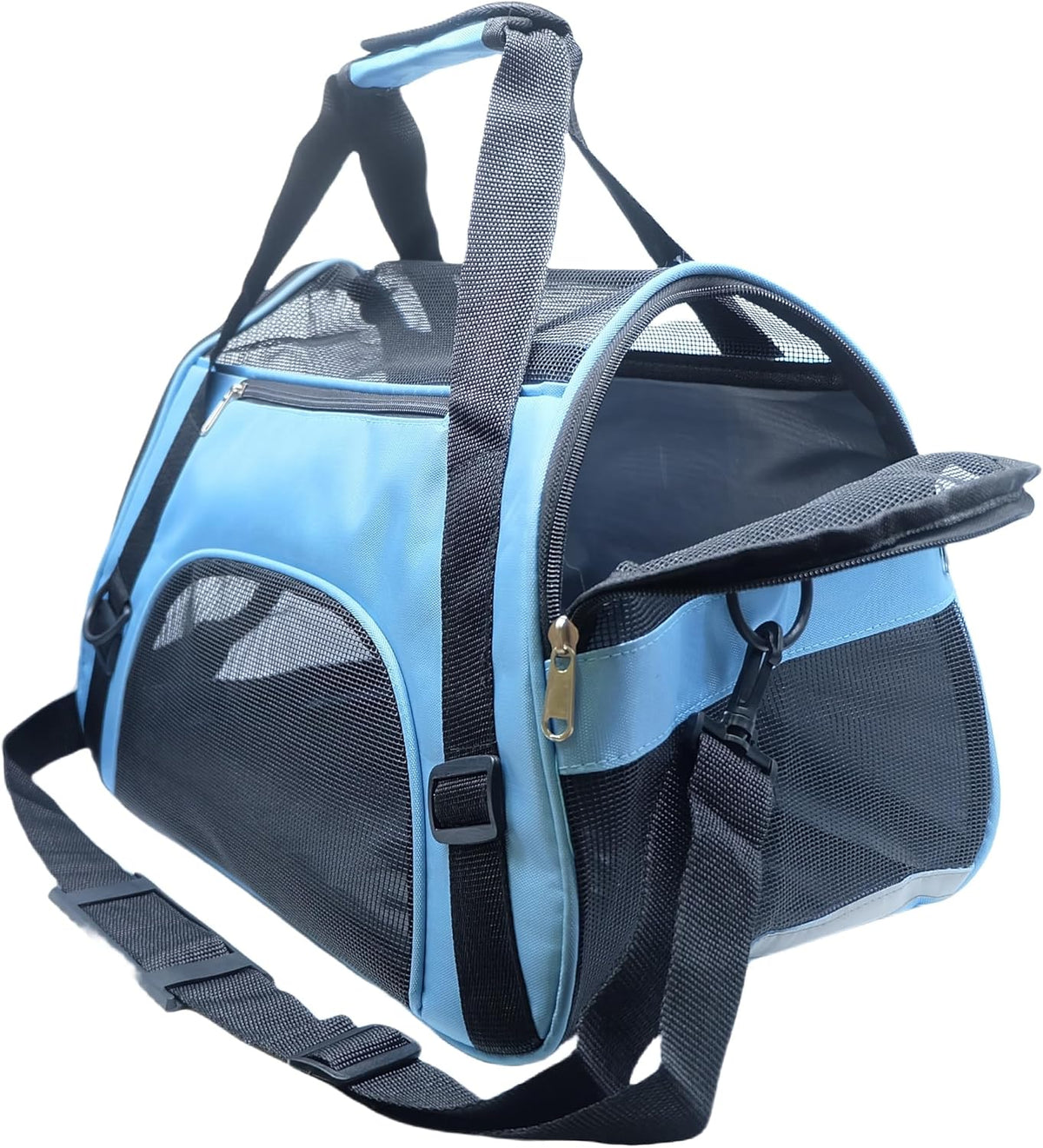 ZaneSun Cat Carrier,Soft-Sided Pet Travel Carrier for Cats,Dogs Puppy Comfort Portable Foldable Pet Bag Airline Approved (Medium-Blue)